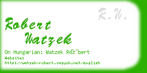 robert watzek business card